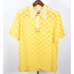New Palomo Spain sz Small T shirt yellow polka dot